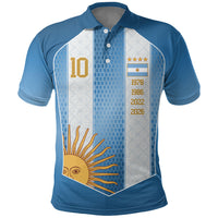 Argentina Campeones del Mundo 2026 Custom Polo Shirt Albiceleste  Fourth Star Retro Style