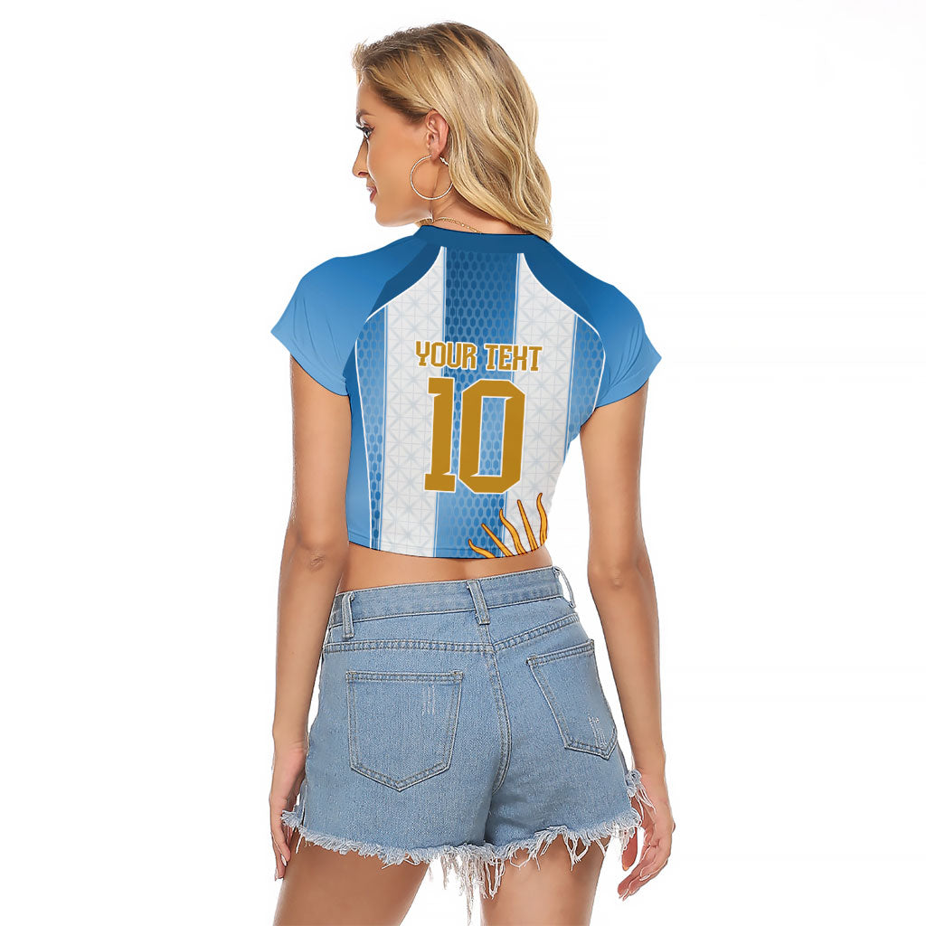 Argentina Campeones del Mundo 2026 Custom Raglan Cropped T Shirt Albiceleste  Fourth Star Retro Style