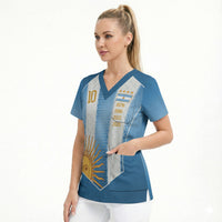 Argentina Campeones del Mundo 2026 Custom Scrub Top Albiceleste  Fourth Star Retro Style