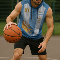 Argentina Campeones del Mundo 2026 Custom Sleeveless Hoodie Albiceleste  Fourth Star Retro Style