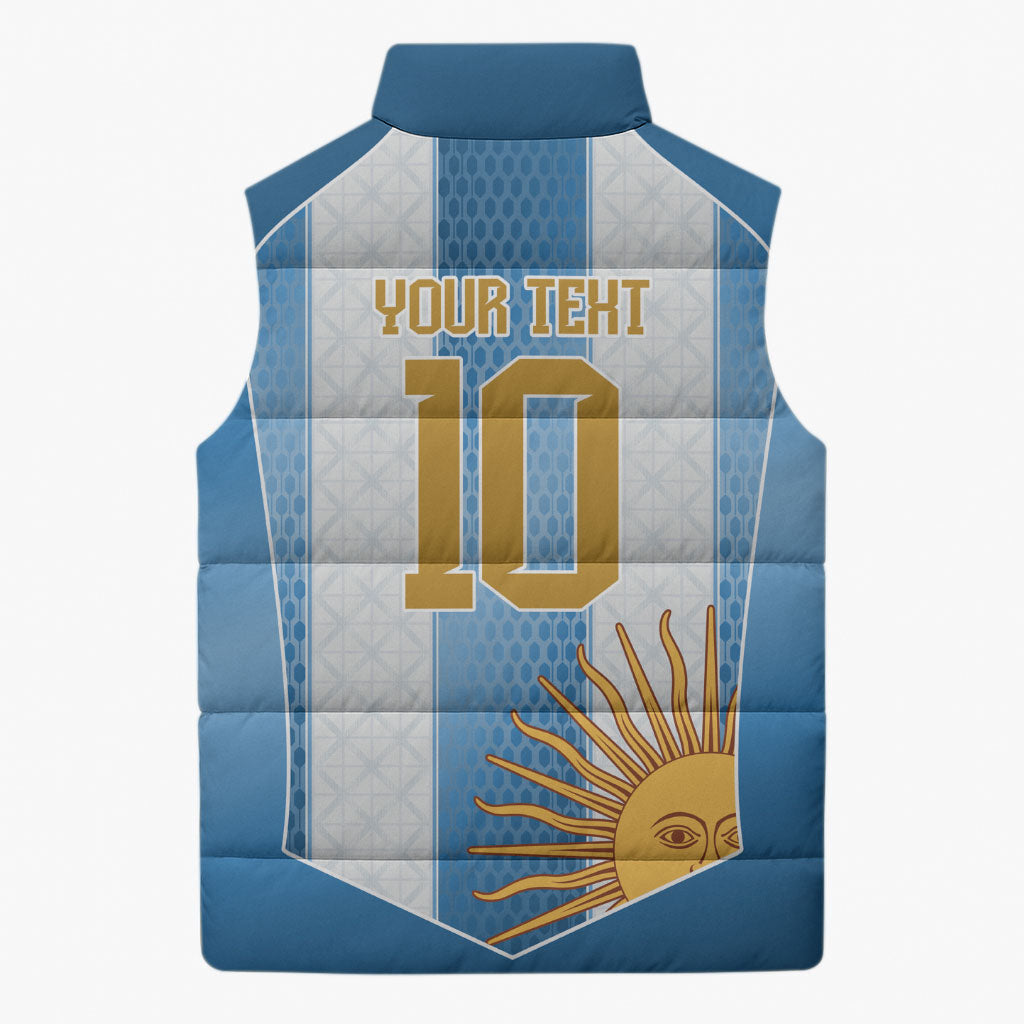 Argentina Campeones del Mundo 2026 Custom Sleeveless Puffer Jacket Albiceleste  Fourth Star Retro Style