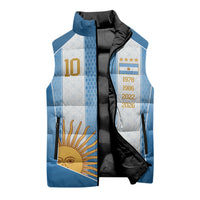 Argentina Campeones del Mundo 2026 Custom Sleeveless Puffer Jacket Albiceleste  Fourth Star Retro Style