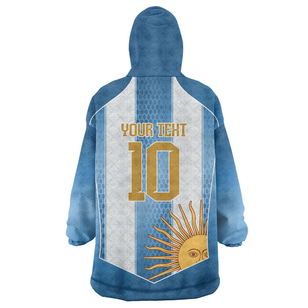 Argentina Campeones del Mundo 2026 Custom Wearable Blanket Hoodie Albiceleste  Fourth Star Retro Style