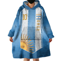 Argentina Campeones del Mundo 2026 Custom Wearable Blanket Hoodie Albiceleste  Fourth Star Retro Style