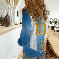 Argentina Campeones del Mundo 2026 Custom Women Casual Shirt Albiceleste  Fourth Star Retro Style