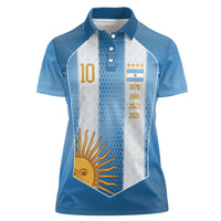Argentina Campeones del Mundo 2026 Custom Women Polo Shirt Albiceleste  Fourth Star Retro Style