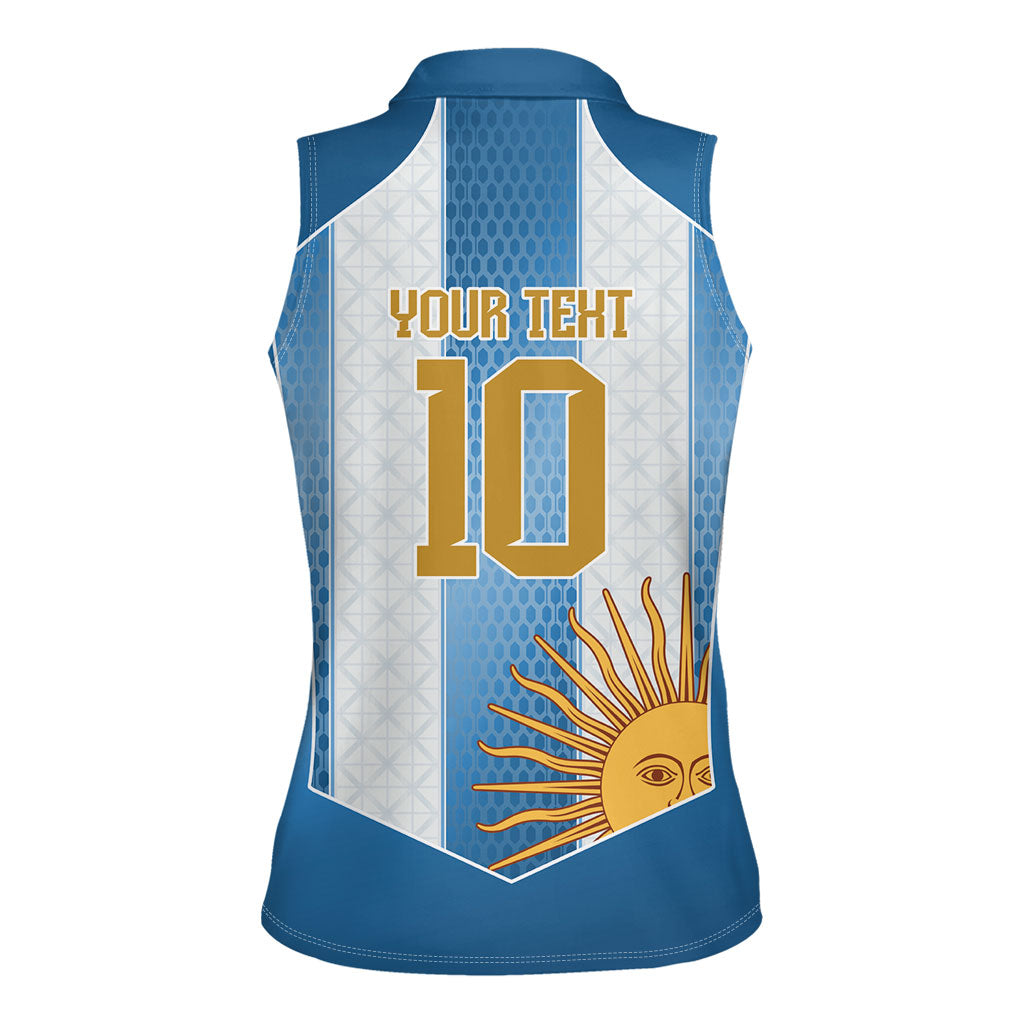 Argentina Campeones del Mundo 2026 Custom Women Sleeveless Polo Shirt Albiceleste  Fourth Star Retro Style