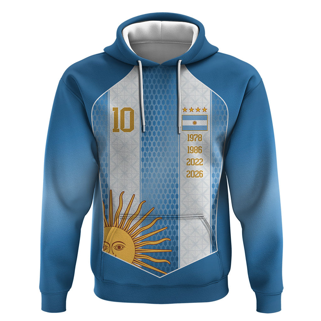 Argentina Campeones del Mundo 2026 Custom Zip Hoodie Albiceleste  Fourth Star Retro Style