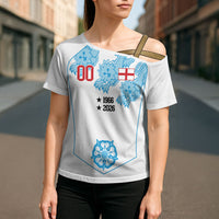 England World Champions 2026 Custom Cross Shoulder Shirt Three Lions Second Star Retro Style