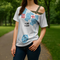 England World Champions 2026 Custom Cross Shoulder Shirt Three Lions Second Star Retro Style
