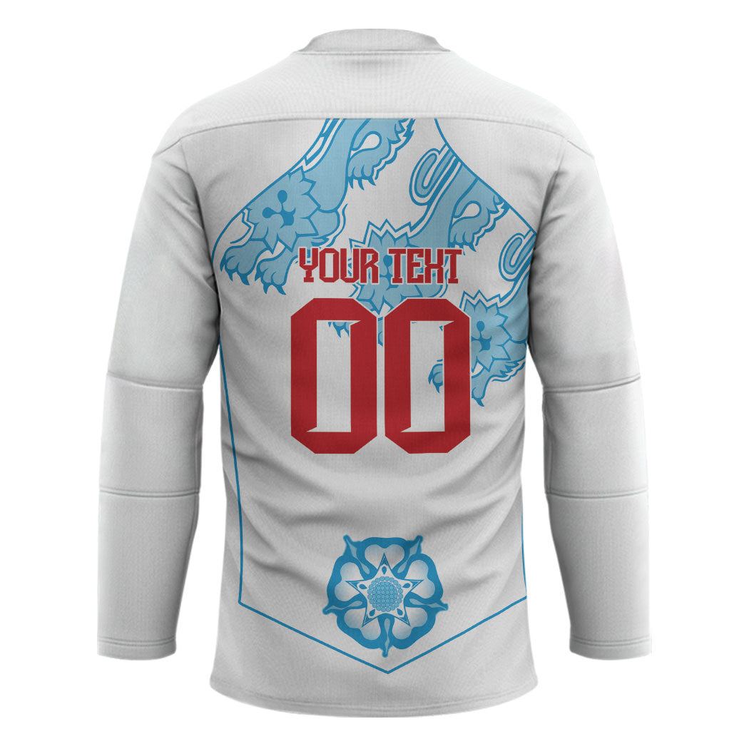 England World Champions 2026 Custom Hockey Jersey Three Lions Second Star Retro Style