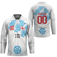 England World Champions 2026 Custom Hockey Jersey Three Lions Second Star Retro Style