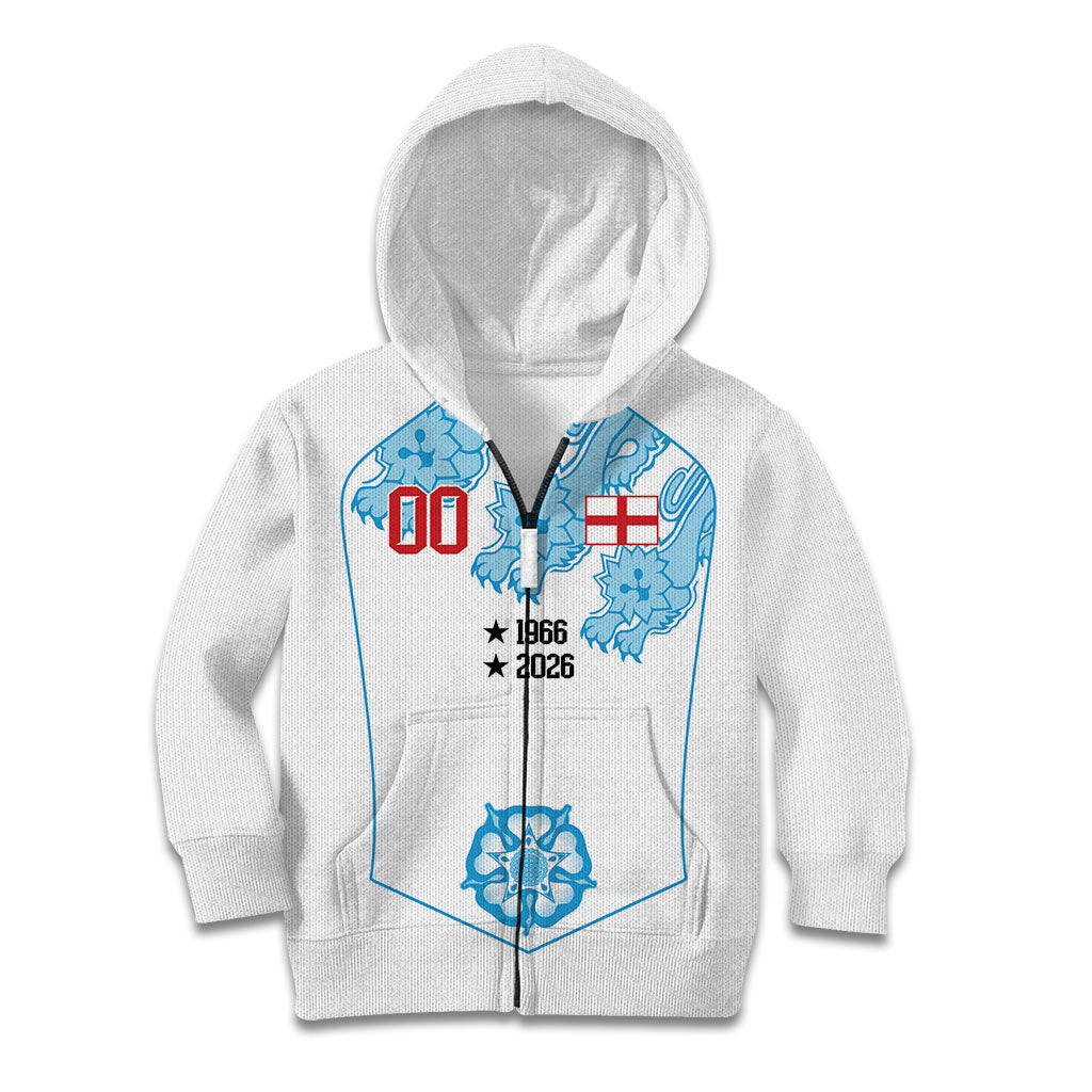 England World Champions 2026 Custom Kid Hoodie Three Lions Second Star Retro Style