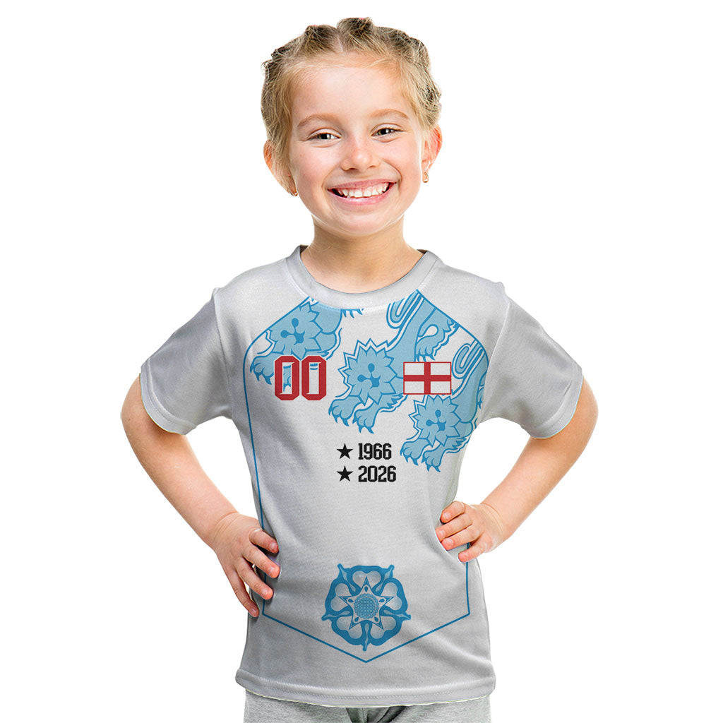 England World Champions 2026 Custom Kid T Shirt Three Lions Second Star Retro Style