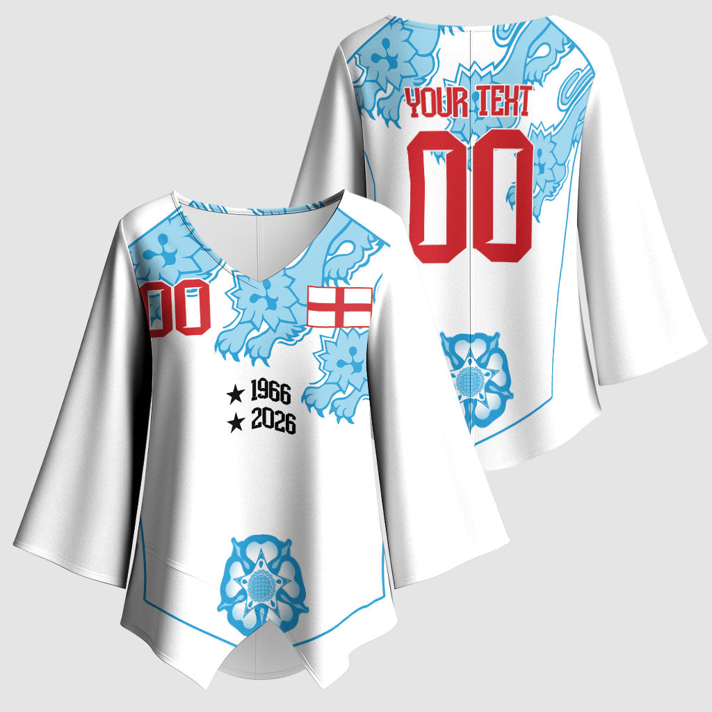 England World Champions 2026 Custom Kimono Sleeve Blouse Three Lions Second Star Retro Style