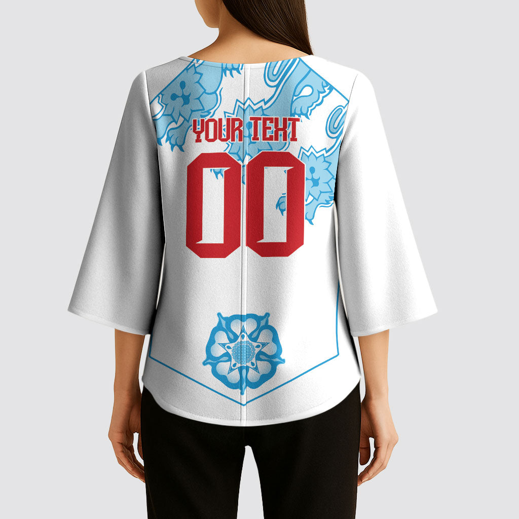 England World Champions 2026 Custom Kimono Sleeve Blouse Three Lions Second Star Retro Style