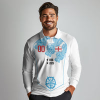 England World Champions 2026 Custom Long Sleeve Polo Shirt Three Lions Second Star Retro Style