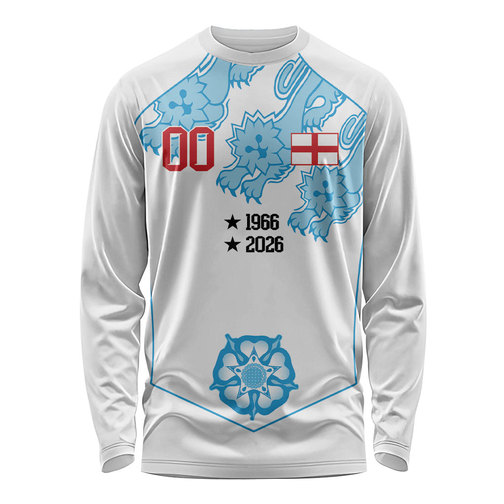 England World Champions 2026 Custom Long Sleeve Shirt Three Lions Second Star Retro Style