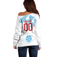 England World Champions 2026 Custom Off Shoulder Sweater Three Lions Second Star Retro Style