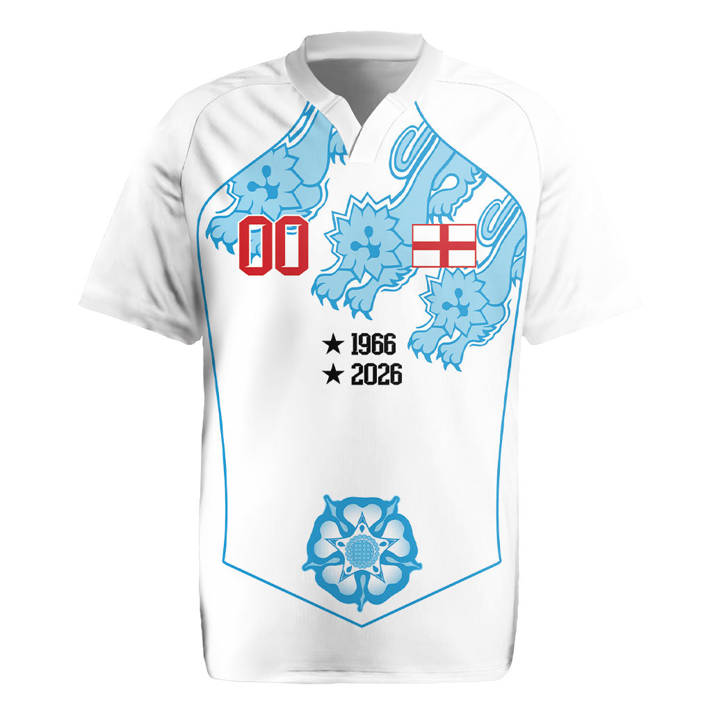 England World Champions 2026 Custom Rugby Jersey Three Lions Second Star Retro Style