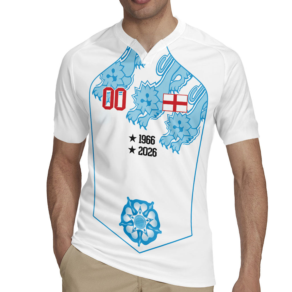 England World Champions 2026 Custom Rugby Jersey Three Lions Second Star Retro Style