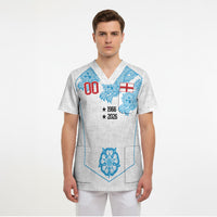 England World Champions 2026 Custom Scrub Top Three Lions Second Star Retro Style