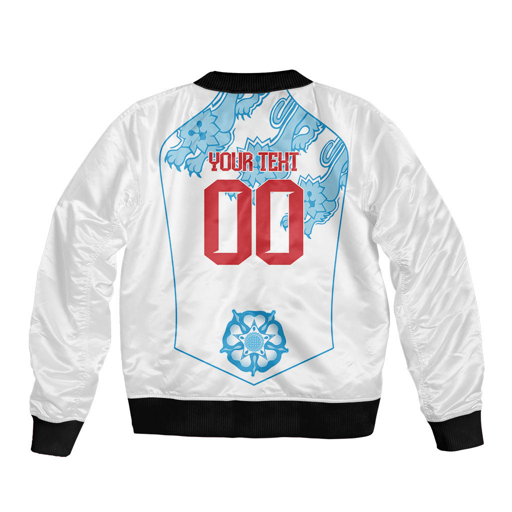 England World Champions 2026 Custom Sleeve Zip Bomber Jacket Three Lions Second Star Retro Style