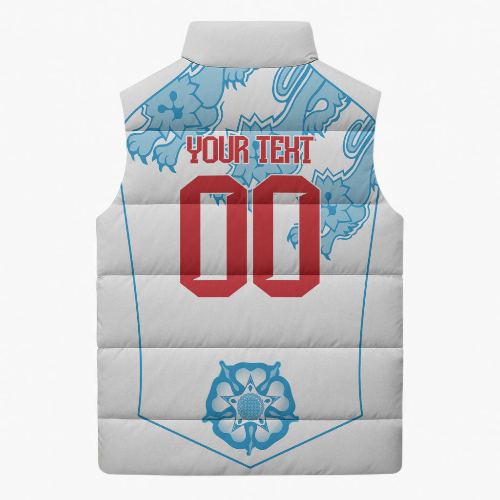 England World Champions 2026 Custom Sleeveless Puffer Jacket Three Lions Second Star Retro Style