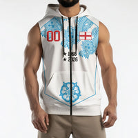 England World Champions 2026 Custom Sleeveless Zip Hoodie Three Lions Second Star Retro Style