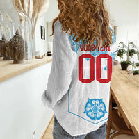England World Champions 2026 Custom Women Casual Shirt Three Lions Second Star Retro Style