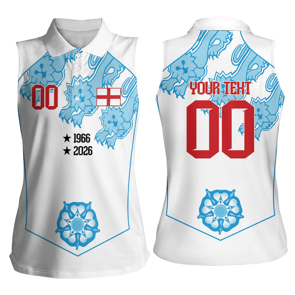 England World Champions 2026 Custom Women Sleeveless Polo Shirt Three Lions Second Star Retro Style