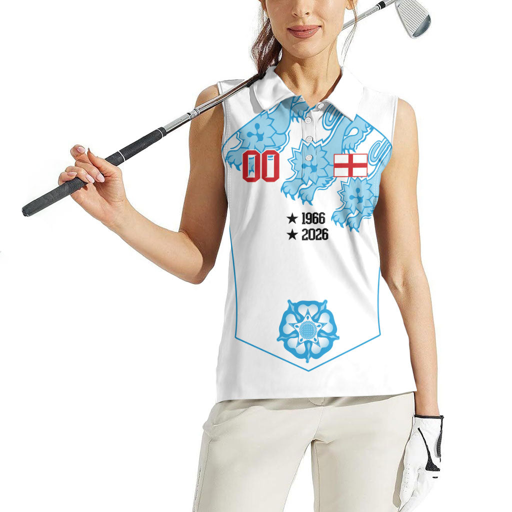 England World Champions 2026 Custom Women Sleeveless Polo Shirt Three Lions Second Star Retro Style
