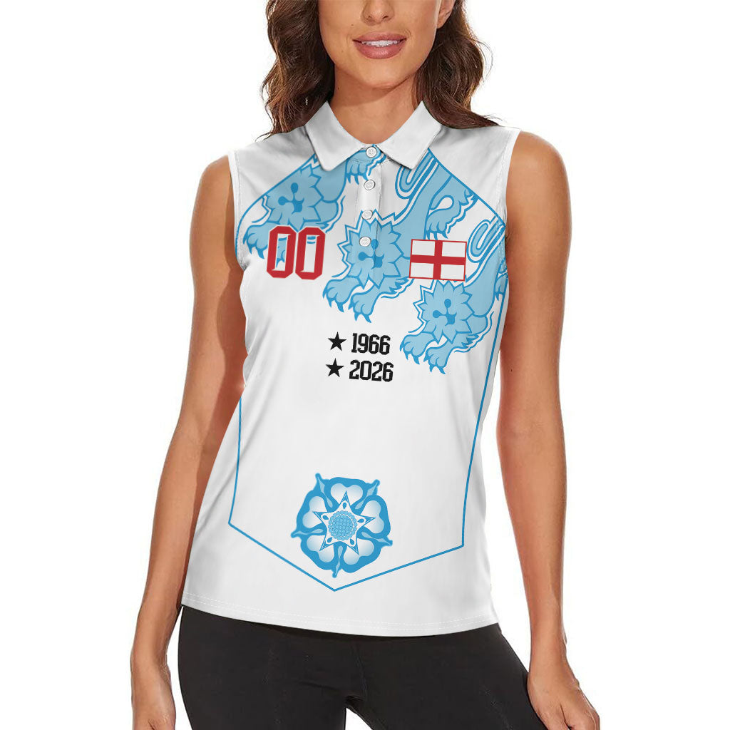 England World Champions 2026 Custom Women Sleeveless Polo Shirt Three Lions Second Star Retro Style