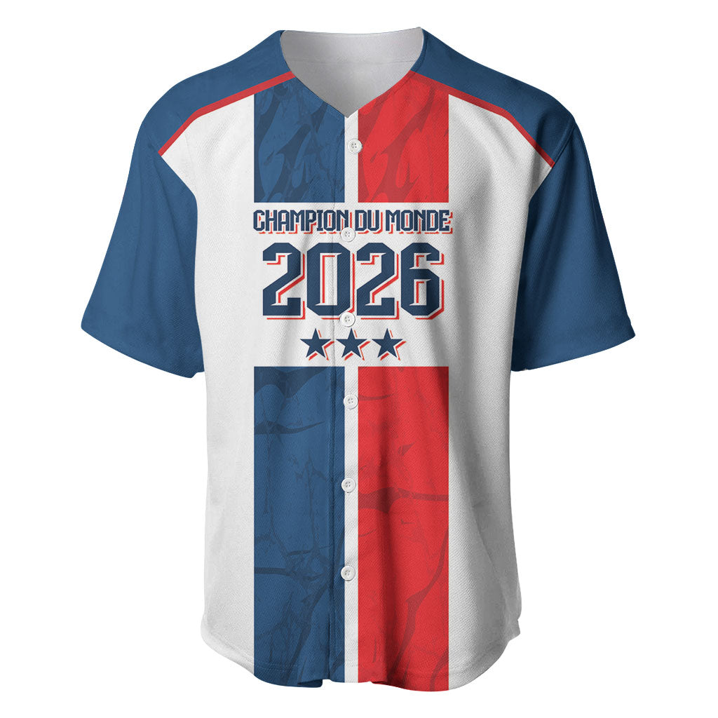 France Champion du Monde 2026 Custom Baseball Jersey Allez les Bleus