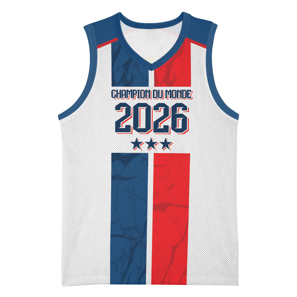 France Champion du Monde 2026 Custom Basketball Jersey Allez les Bleus