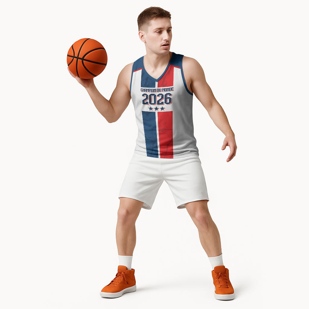 France Champion du Monde 2026 Custom Basketball Jersey Allez les Bleus