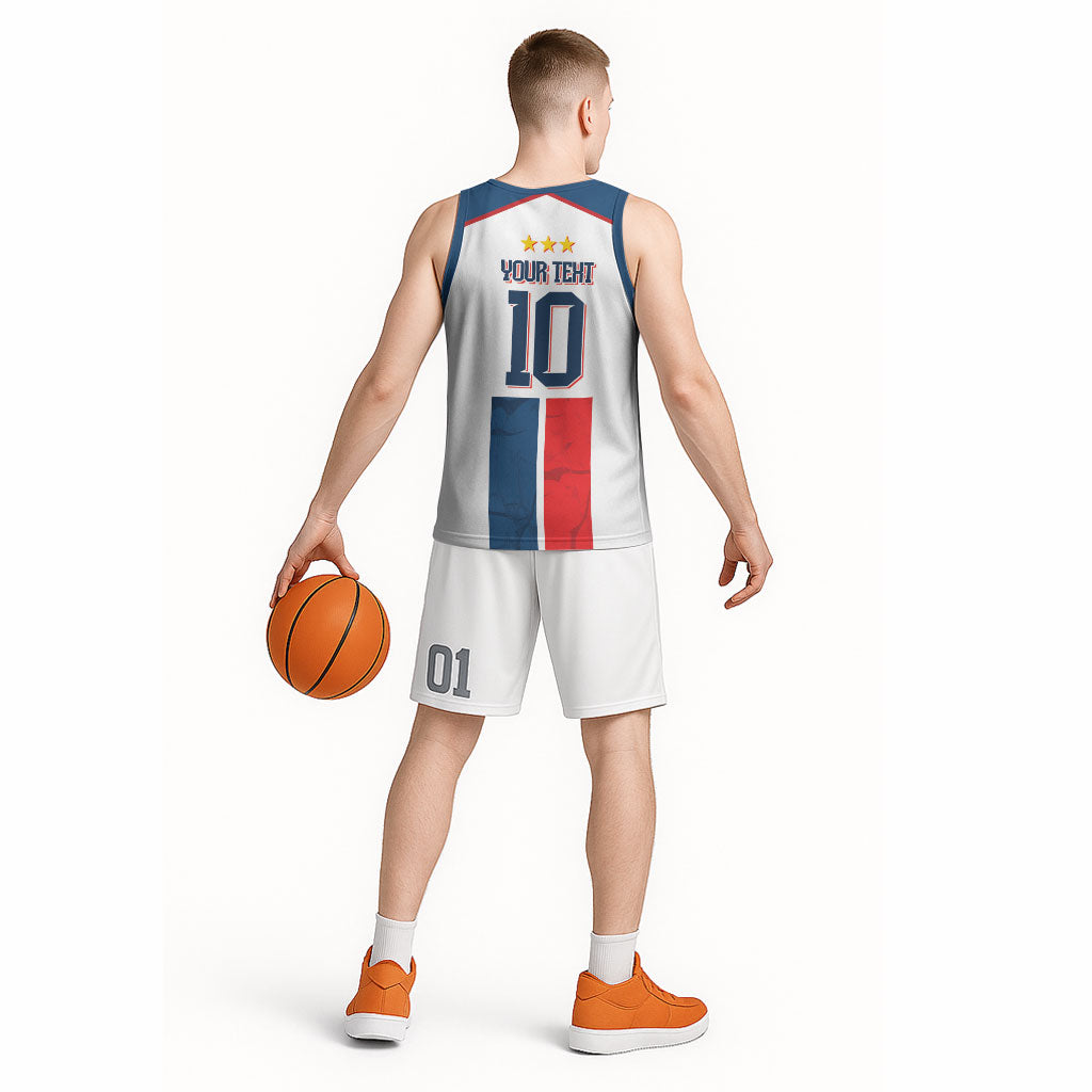 France Champion du Monde 2026 Custom Basketball Jersey Allez les Bleus