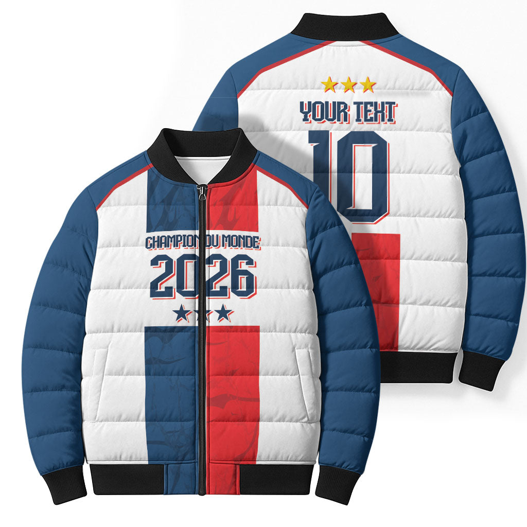 France Champion du Monde 2026 Custom Bomber Puffer Jacket Allez les Bleus