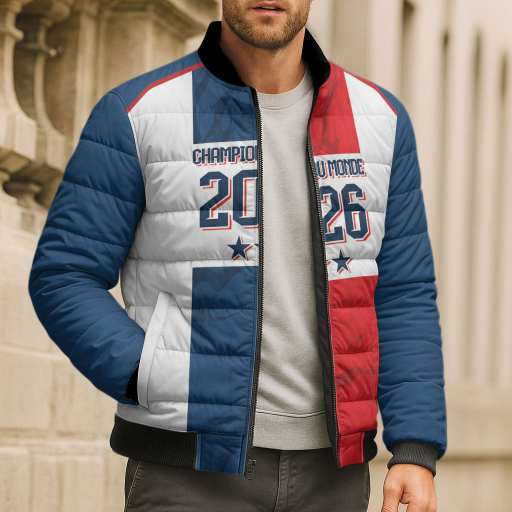 France Champion du Monde 2026 Custom Bomber Puffer Jacket Allez les Bleus