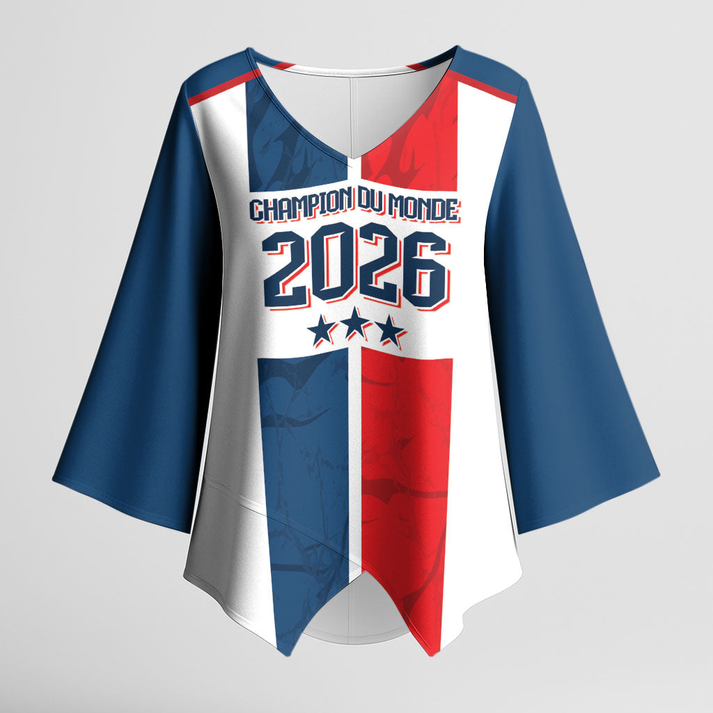 France Champion du Monde 2026 Custom Kimono Sleeve Blouse Allez les Bleus