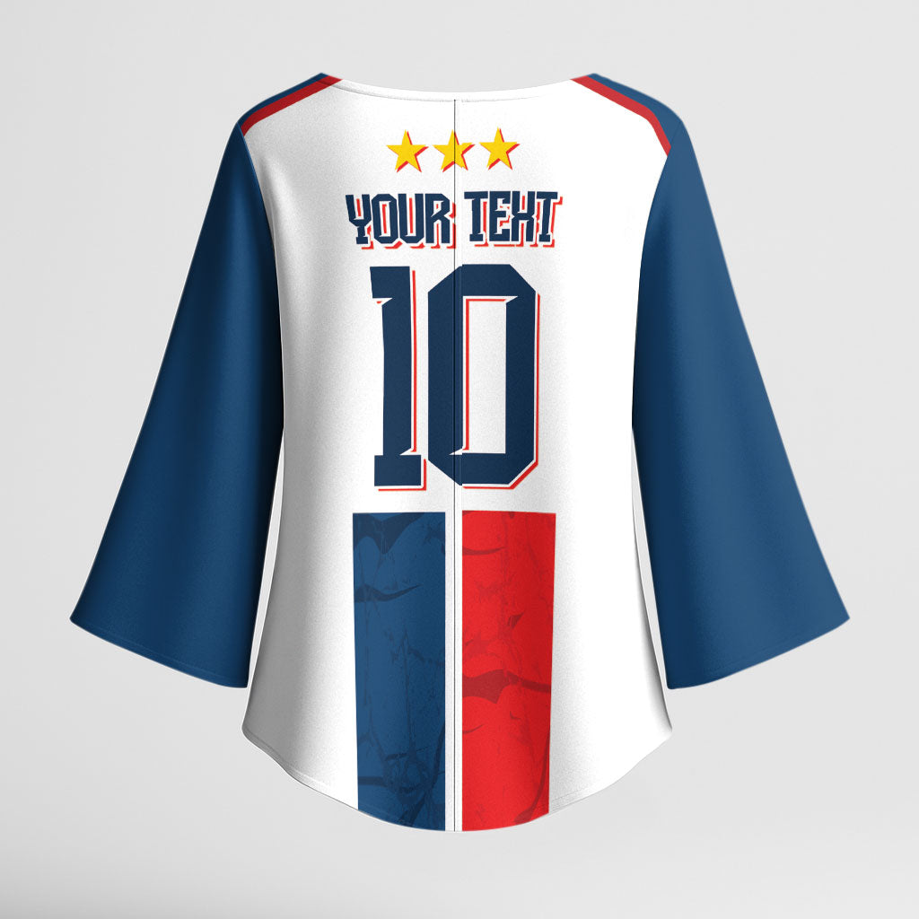 France Champion du Monde 2026 Custom Kimono Sleeve Blouse Allez les Bleus