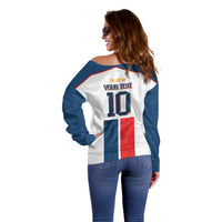 France Champion du Monde 2026 Custom Off Shoulder Sweater Allez les Bleus