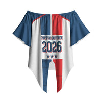 France Champion du Monde 2026 Custom Off Shoulder Wrap Waist Top Allez les Bleus