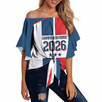 France Champion du Monde 2026 Custom Off Shoulder Wrap Waist Top Allez les Bleus