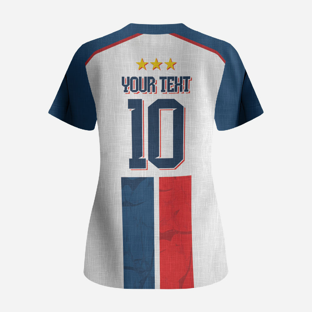 France Champion du Monde 2026 Custom Scrub Top Allez les Bleus