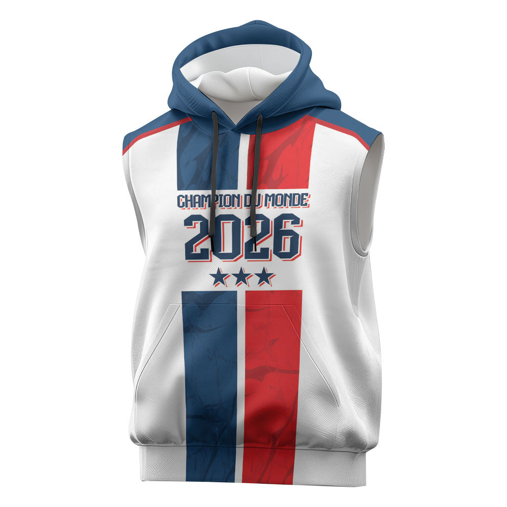 France Champion du Monde 2026 Custom Sleeveless Hoodie Allez les Bleus