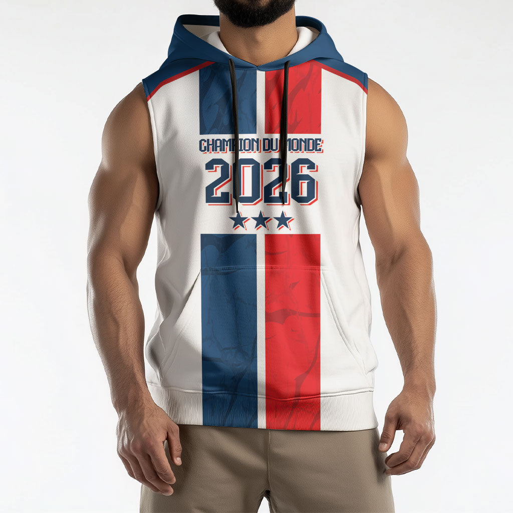 France Champion du Monde 2026 Custom Sleeveless Hoodie Allez les Bleus