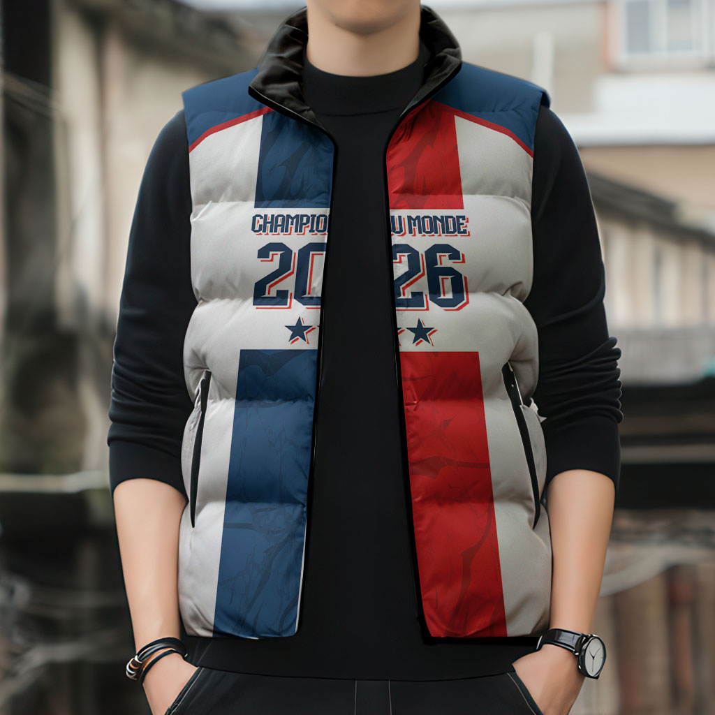 France Champion du Monde 2026 Custom Sleeveless Puffer Jacket Allez les Bleus