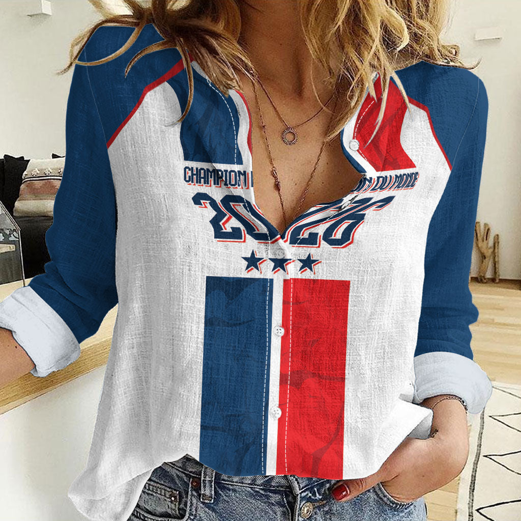 France Champion du Monde 2026 Custom Women Casual Shirt Allez les Bleus