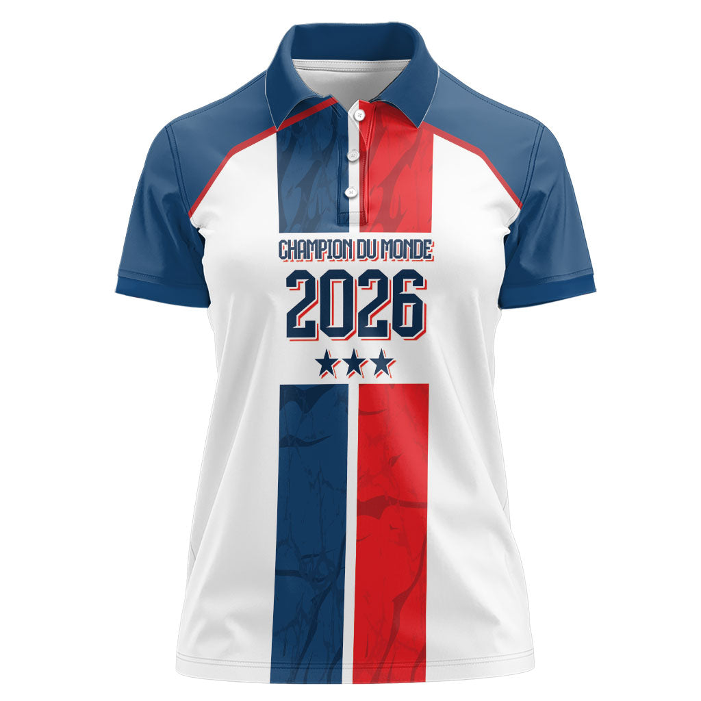 France Champion du Monde 2026 Custom Women Polo Shirt Allez les Bleus